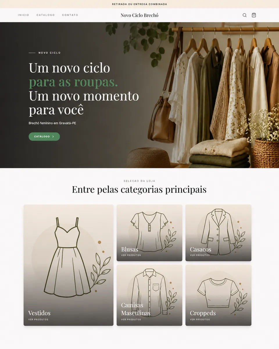 Plataforma da Novo Ciclo Brechó
